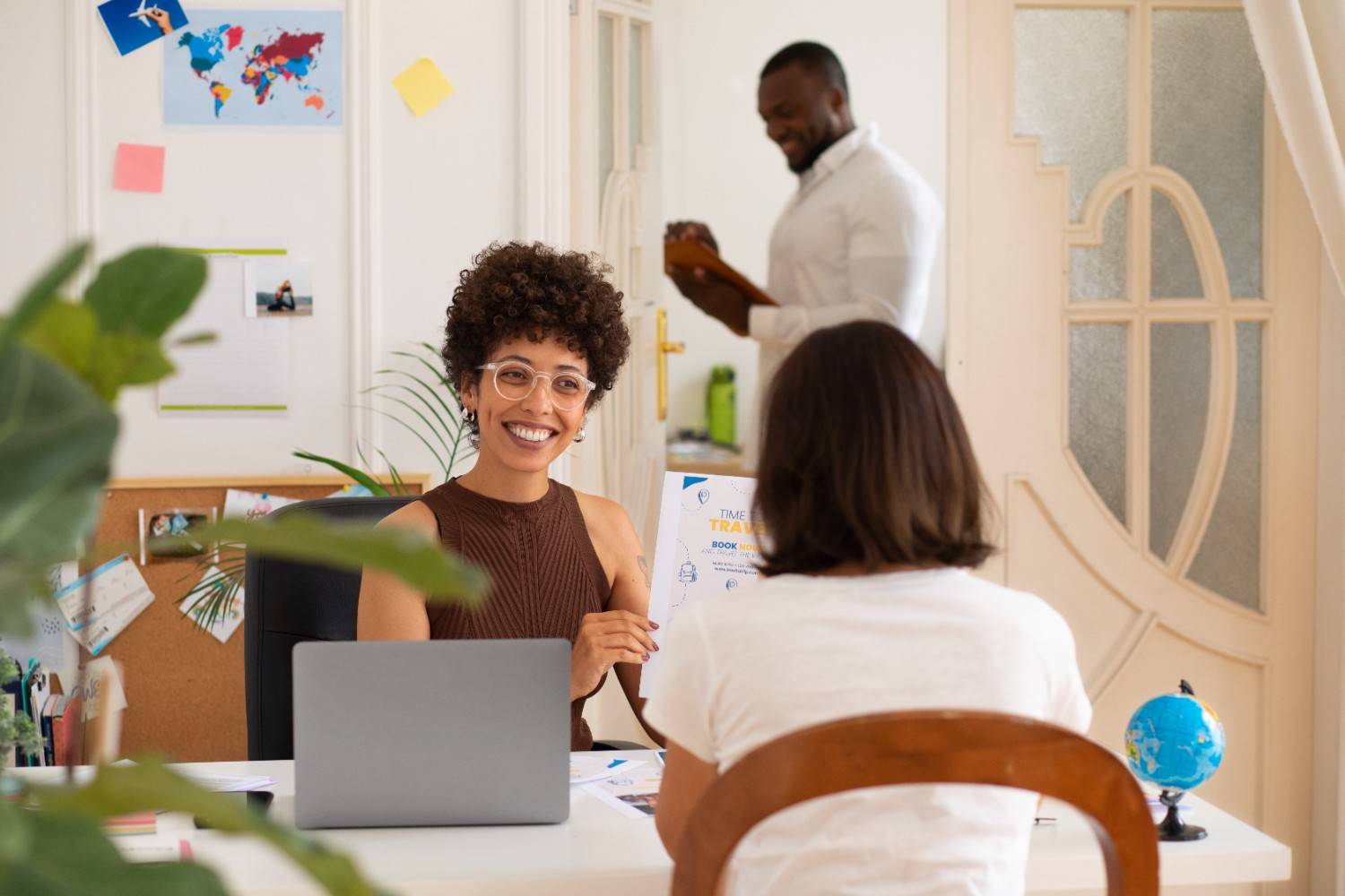two people in a meeting
